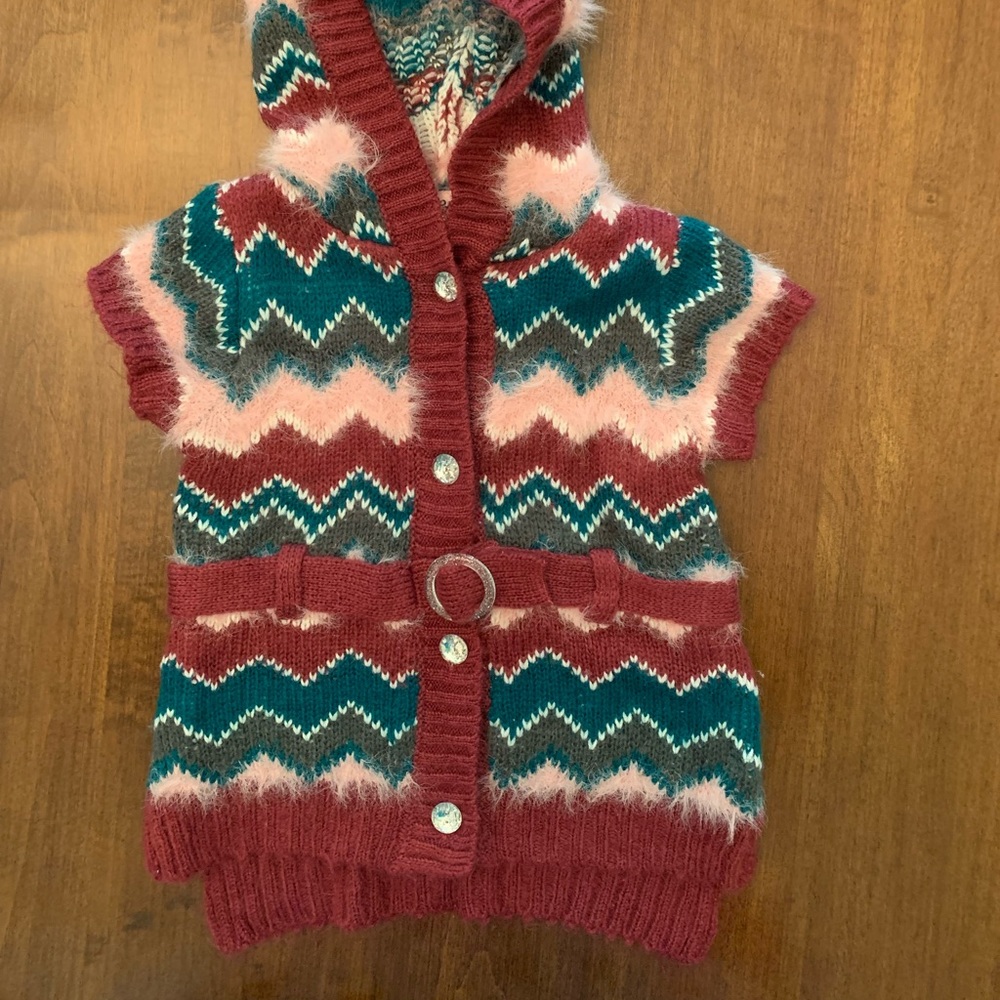 Toddler Girls Chevron Hoodie Cardigan - Picture 5 of 5